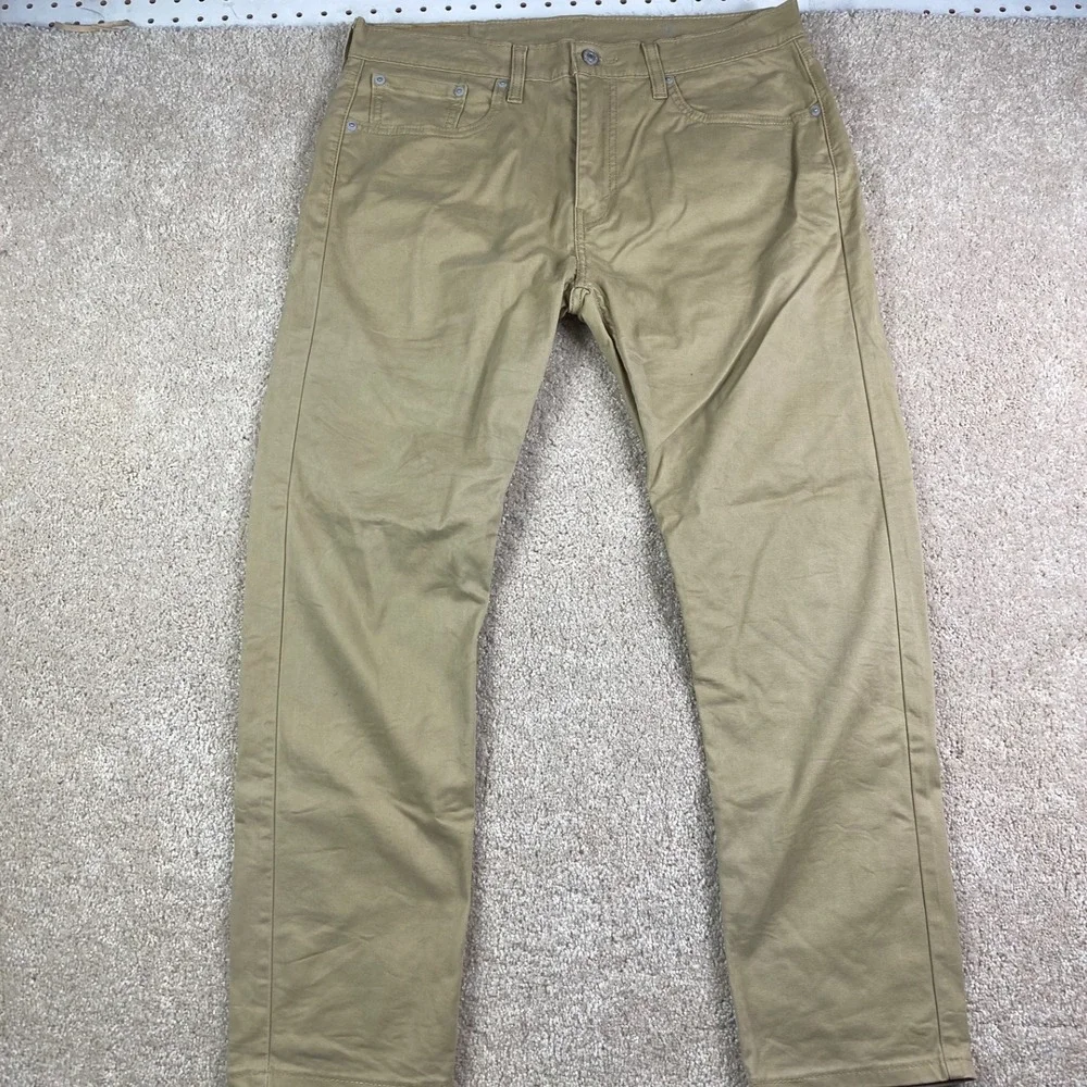 Levi's 502 Regular Taper All Seasons Tech Khaki Pants Mens 33x30 Tan Chinos